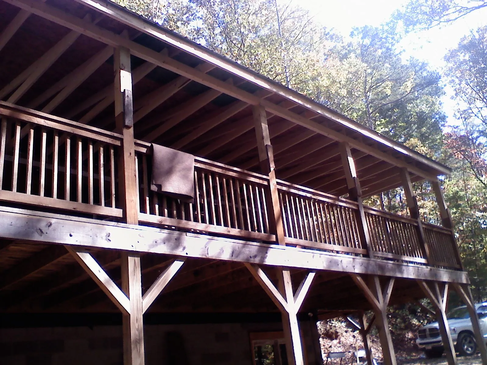 Timber framing under a new elevated porch and deck — Roof Leak Repair in Haydenville by Roofing Brothers